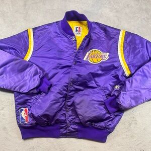 Vintage 80’s 90’s Los Angeles Lakers Satin Starter Jacket Size XL